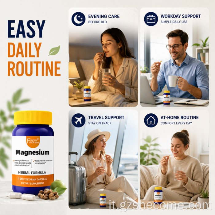 Shecome Magnesium Capsules Digestive Overnight Cleanse